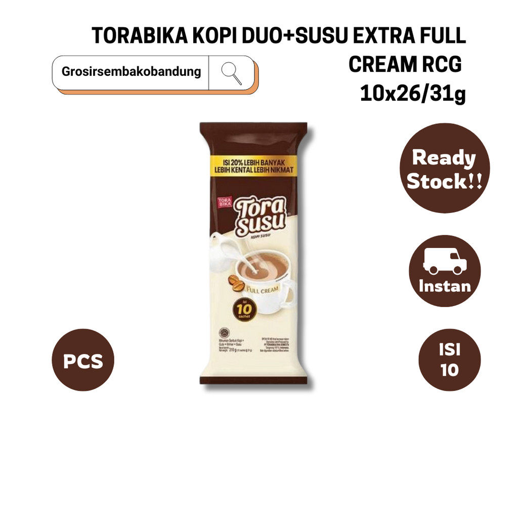 

TORABIKA KOPI DUO+SUSU EXTRA FULL CREAM RCG 10x26/31g - 1 Rcg - Kota Bandung