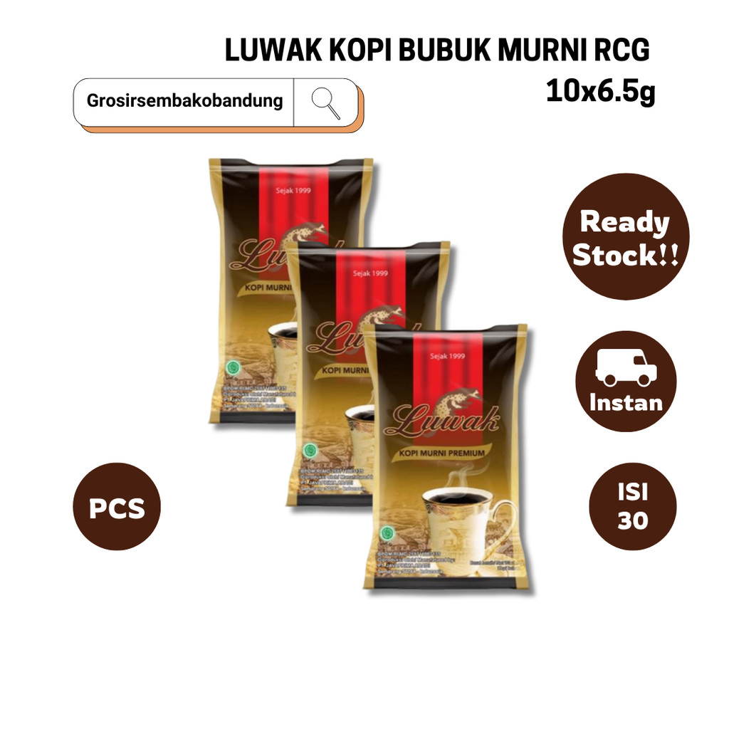 

LUWAK KOPI BUBUK MURNI RCG 10x6.5g - 3 Rcg - Kota Bandung
