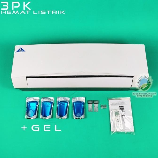 Kipas Angin AC Remote 3PK + LED + ICE GEL | Kipas Dinding Remot Model