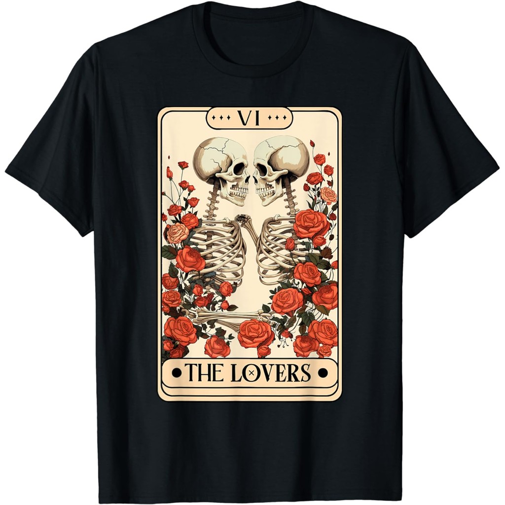 Para Pecinta Kartu Tarot Skeleton In Love Froal Kaos Hari Kasih Sayang Pakaian Gothic Ropa De Mujer