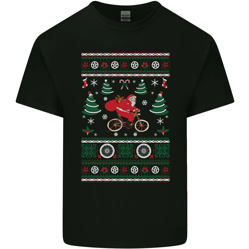 Bersepeda Kaus Pria Pengendara Sepeda Natal Santa Claus Bersepeda