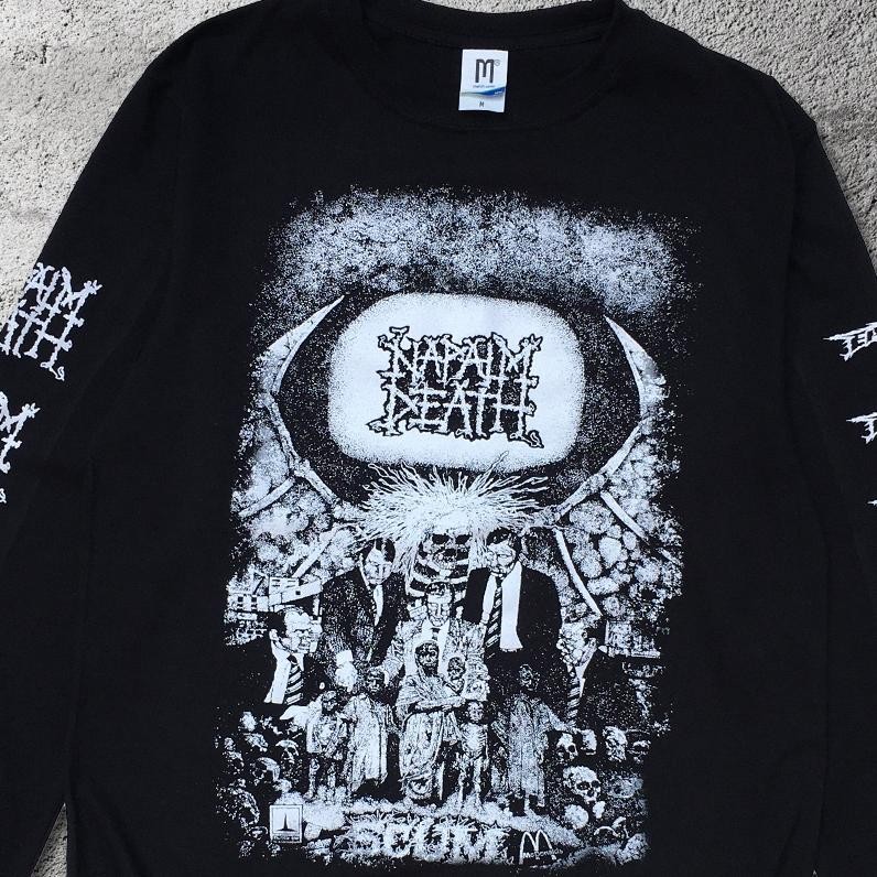 Terviral Longsleeve Band Napalm Death Scum Builtup Premium Kaos Lengan Panjang Kaos Band Metal Grind
