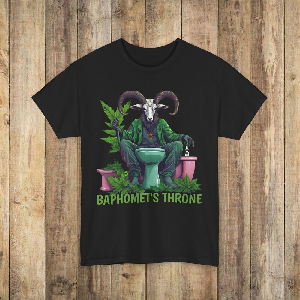 Baphomets Tahta Setan Stoner Merokok Humor Tshirt