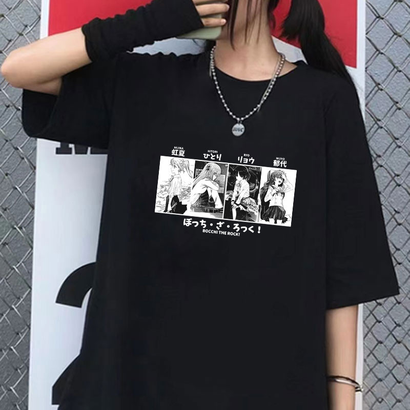 Anime Bocchi Kaos Rock Hitori Gotoh Yamada Ryo Kita Ikuyo Ijichi Kaos Nijika Kaos