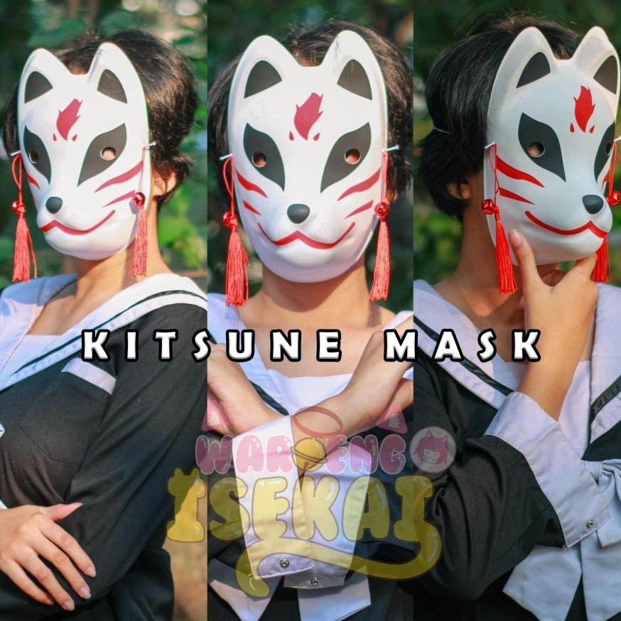 JHK Topeng Anime Jepang Topeng Kitsune Fox Cosplay Topeng Rubah Jepang TERLARIS