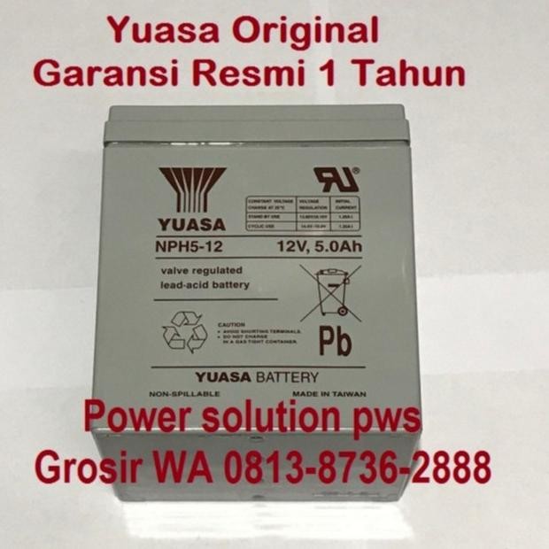 AKI UPS YUASA 12V 5 AH - Baterai UPS Aki Kering Batere UPS Accu VRLA