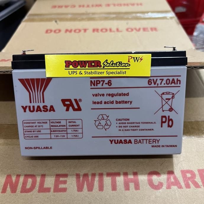 Aki kering yuasa NP7-6 Baterai Kering Yuasa 6v 7Ah VRLA 6v 7Ah Asli