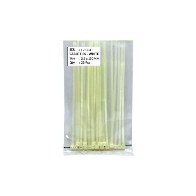 

KABEL TIES 3.6 x 150 MM PUTIH - PENGIKAT KABEL - 25 PCS sina4bb Berkualitas