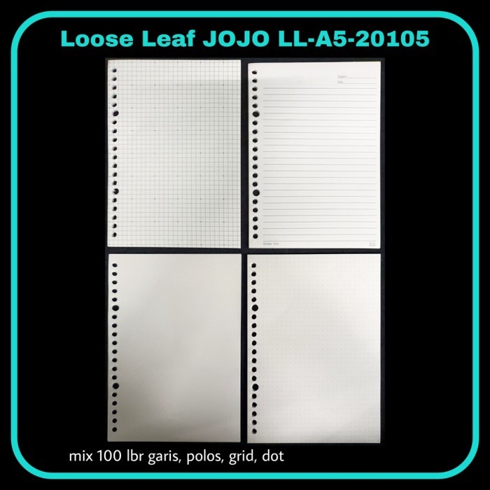 

Amberela - Sos Loose Leaf Jojo Ll-A5-20105 / Kertas Binder/Isi Binder