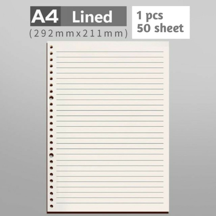 

Amberela - Loose Leaf A4 Kertas Isi Binder Kertas File Isi 50 Lembar 30 Holes
