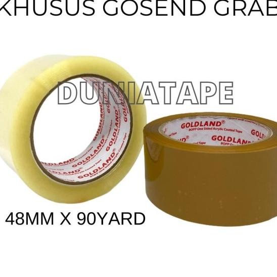 

(Gojek Grab) Lakban 48Mm X 90Yard Goldland / Lakban Bening Coklat - Gl
