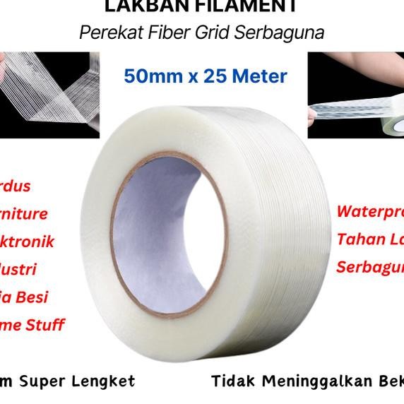 

Lakban Serat Filament Tape 50Mm X 25M Tidak Mudah Putus Merekat