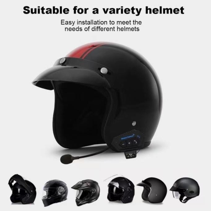 Headset Helm Bluetooth Wireless Bt-12 Untuk Helm Motor Bt Headset