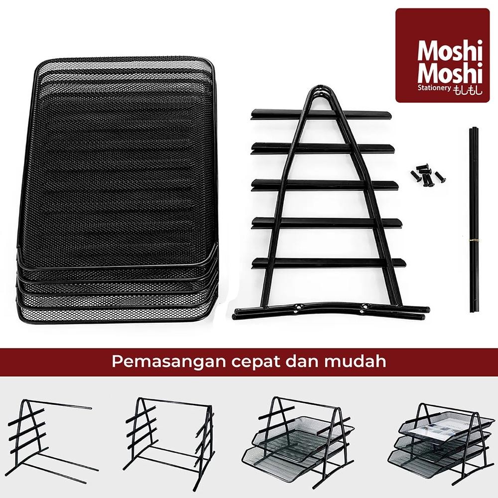 

BISA COD Document Tray Desk Storage Foldable 5 Tiers Rak Kertas File Dokumen 5 Susun Jaring Besi an-114