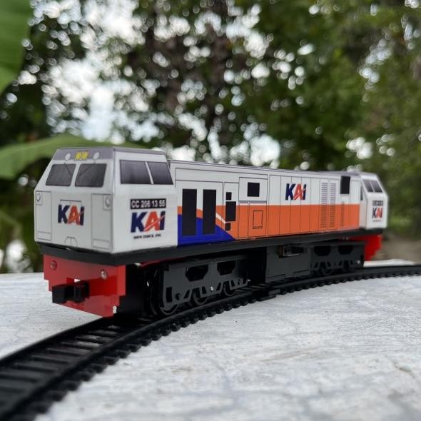 [ E Charger ] Double Dinamo Mainan Lokomotif Kereta Api Indonesia Cc206 Kai New Generation Handmade 