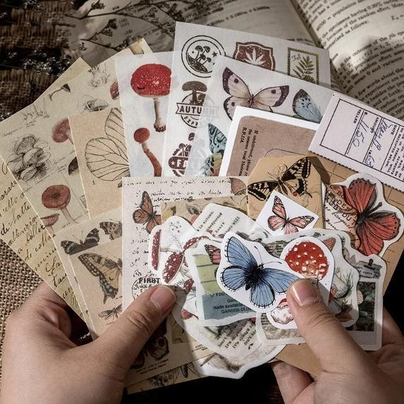 

ZX41 Paket Set Scrapbook Stickers Vintage Pack Stiker Deco 30 Lembar DIY Viral