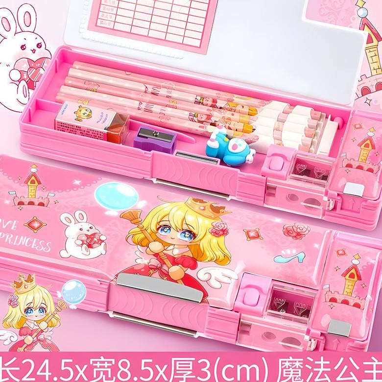 

gha-68 Kotak Pensil Multifungsi Tempat Pensil Anak Perempuan Aesthetic Anak Alat Tulis Kartun Canggih Wadah Pensil Anak Perempuan Hemat