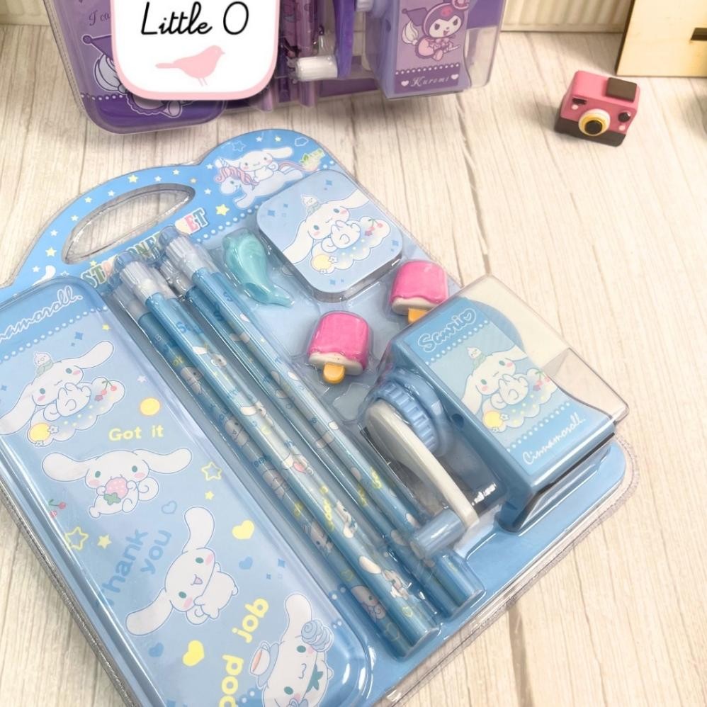 

h-4 Set Alat Tulis Anak Set 11in1 Alat Tulis Sanrio Unicorn Goodiebag Ulang Tahun Kotak Pensil Rautan Pensil Hapusan Original