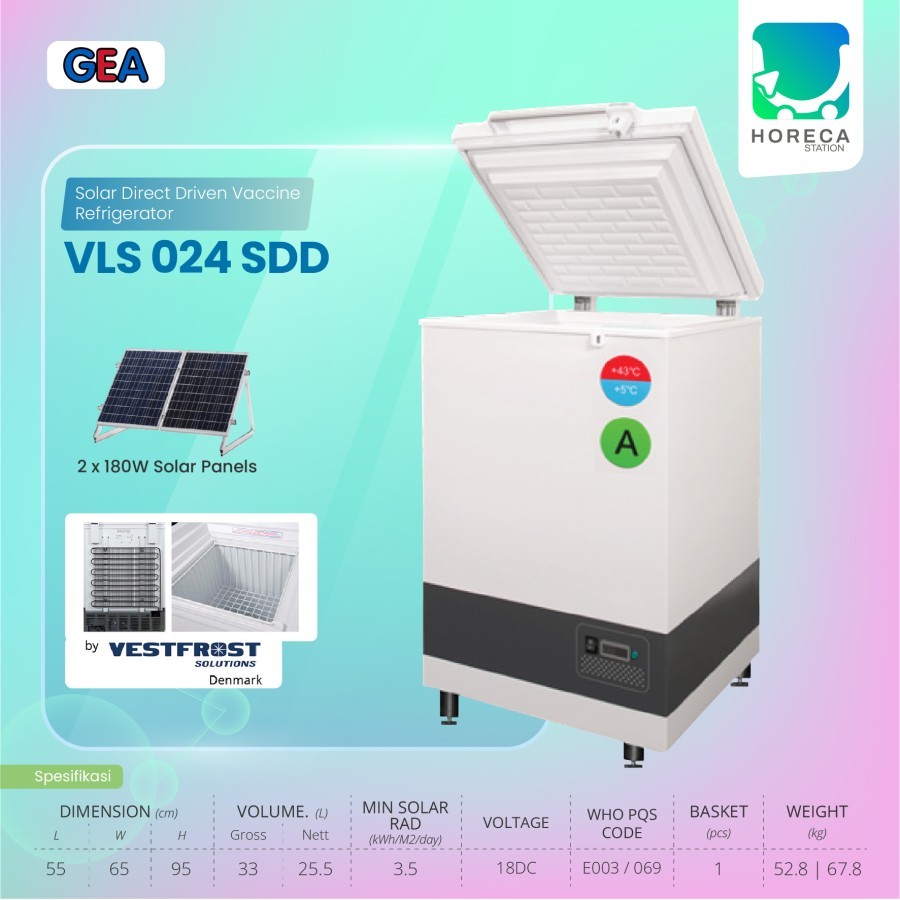 GEA Vaccine Refrigerator (Solar Direct Driven) VLS 024 SDD