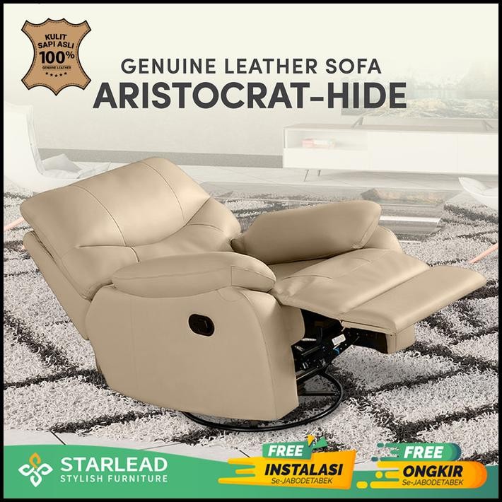 Starlead Aristocrat-Hide Leather Sofa | Sofa Kulit Asli | Genuine Leather | Single Seater Sofa