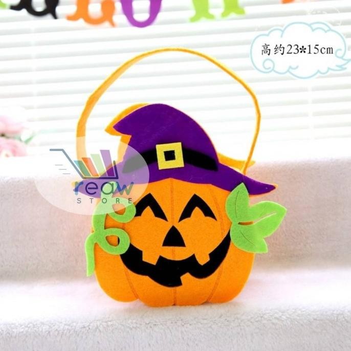 

DFR Tas Labu Trick Or Treat Pumpkin Goodie Bag Lantern Halloween TERLARIS