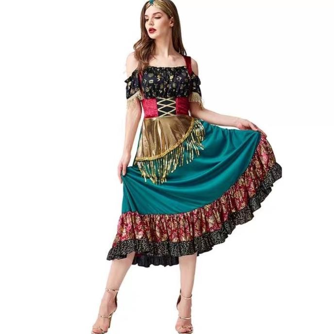 DFR Gypsy Halloween Woman Costume Romany Kostum Wanita Halloween Hindi TERLARIS