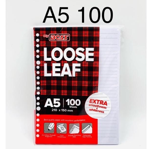 

LOOSE LEAF BIG BOSS A5 100 / Isi Kertas File Binder Big Boss A5 100 Lembar