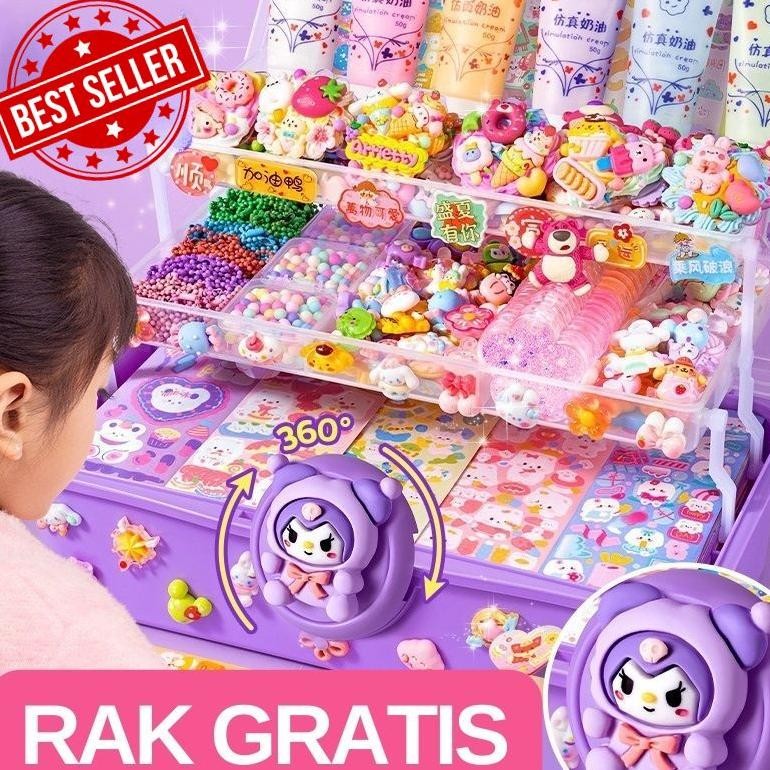 

Flash Sale Cod825Pcs Diy Deco Lem Krim Stiker Guka Deluxe Diy Krim Tanah Liat Set Lengkap Alat Premium