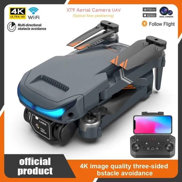 Drone Z888/Xt9 Paket 2 Batrei 4K Esc Dual Camera 50X Zoom Optical Flow Murah