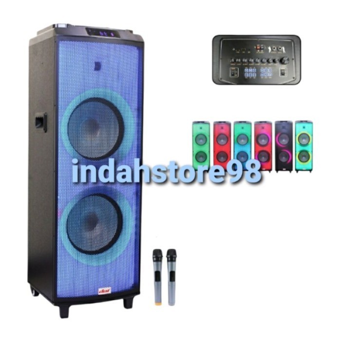 Speaker Aktif Portable 12 inch DAT DT 2210 Bluetooth XBass Full RGB