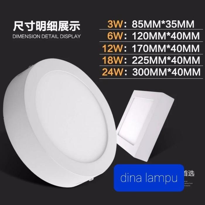 Lampu Downlight Led Outbow 6W,12W,18W,24W Bulat/Kotak/Kap Baret Led