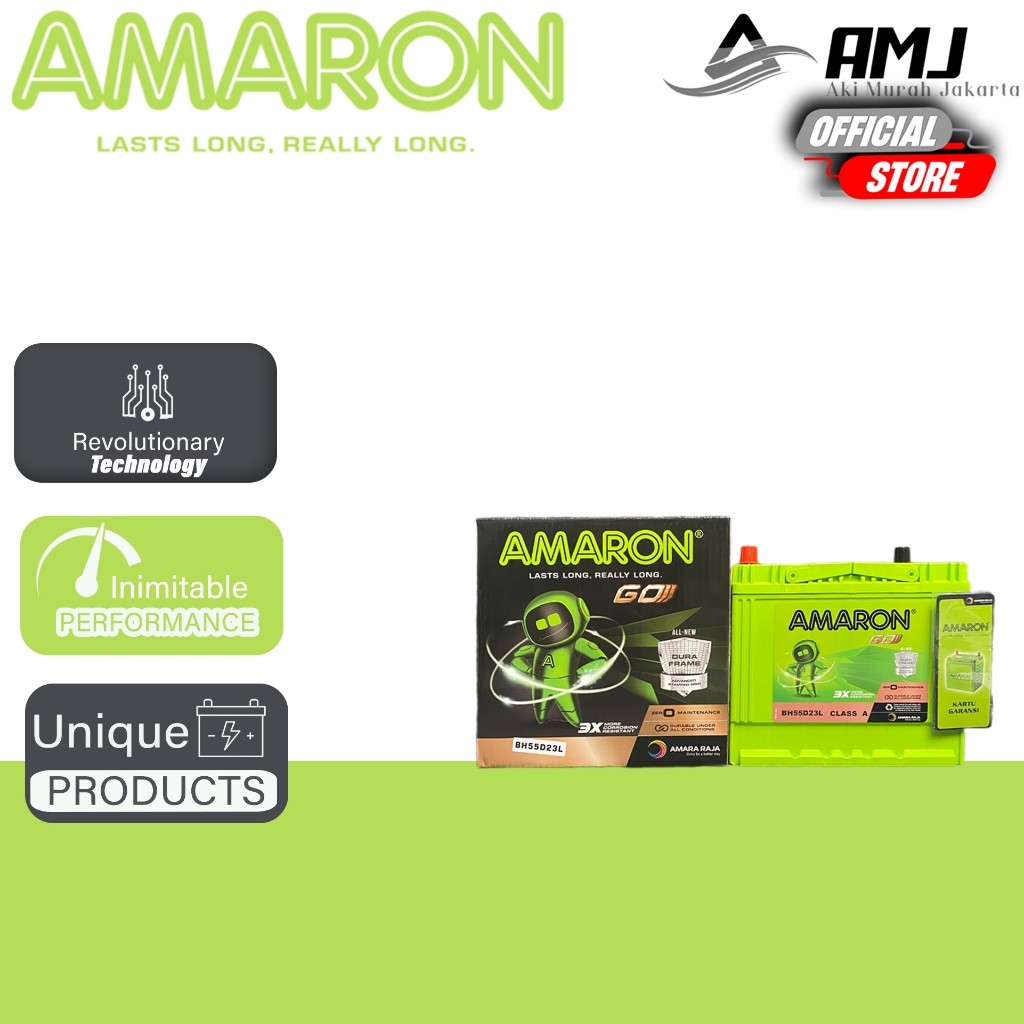 Amaron GO Aki Mobil Toyota Alphard 55D23L - 60Ah Aki Kering