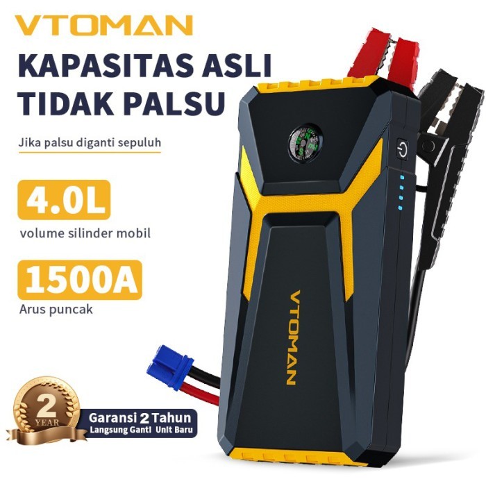 Vtoman V6 Jump Starter Aki Mobil Motor Power Bank 10000Mah Jumper Aki