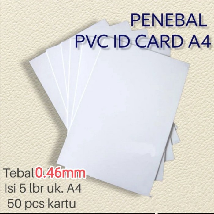 

Terlaris PVC Penebal ID card PVC, Ukuran A4 inkjet PVC iD Card isi 5 sheet (50 SALE