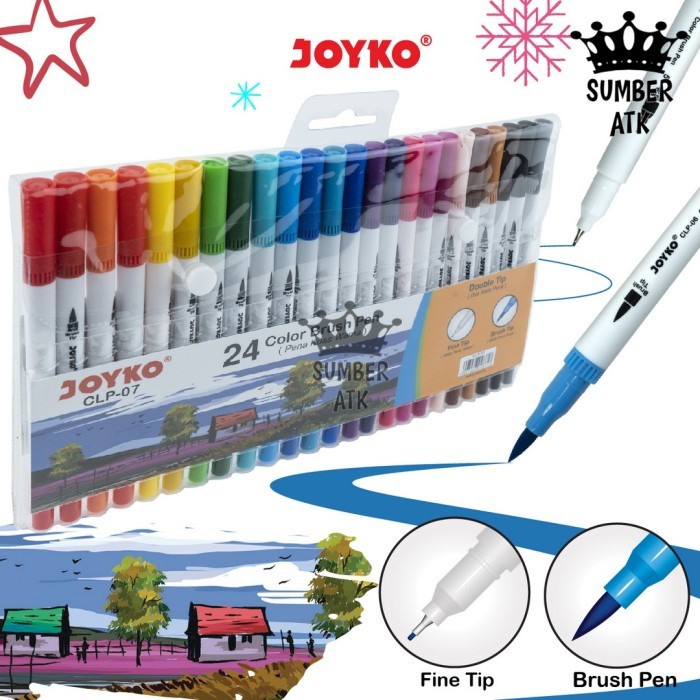 

Terlaris Color Brush Pen Pena Kuas Warna Joyko CLP-07 24 Warna Color SALE