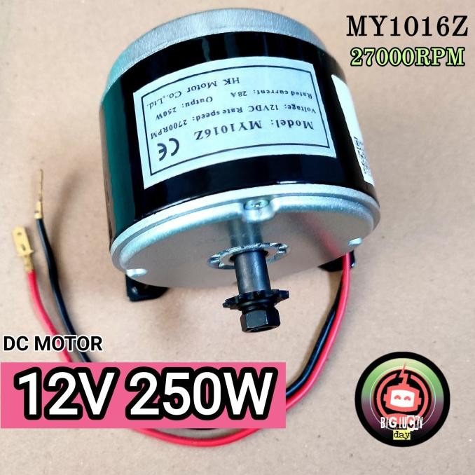 Dinamo 12V 250W Dc Motor Brushed My1016Z 12Volt Mesin Skuter Elektrik Original