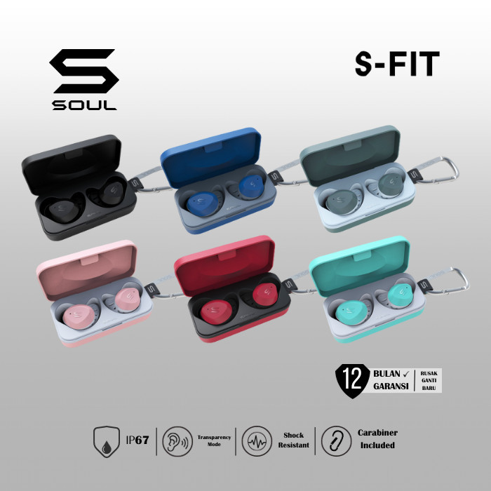 Soul S-Fit True Wireless Earphones Waterproof Bluetooth V. 5.0