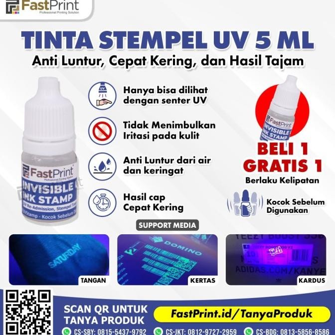 

Sale Tinta Stempel Uv Tinta Tangan Invisible Ink Fast Print