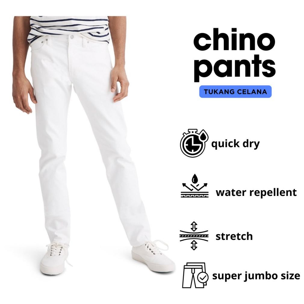 Celana Chino Panjang Pria Tkcln~ Chinos Putih Chinos Hitam Chinos Jumbo Putih Laki Laki Putih Cowok 
