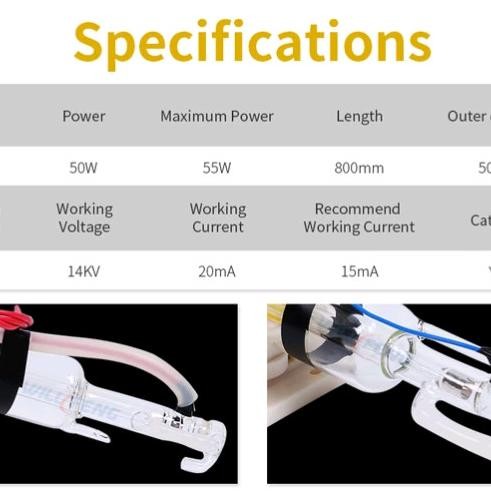 [ Ofe ] Tabung Laser Co2 50W Laser Tube Co2 50 W Promo  Ready