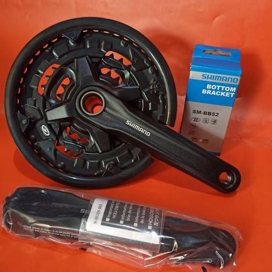 Crank Set Triple Chain Ring 3 Speed 44T Bush Guard Include Bb