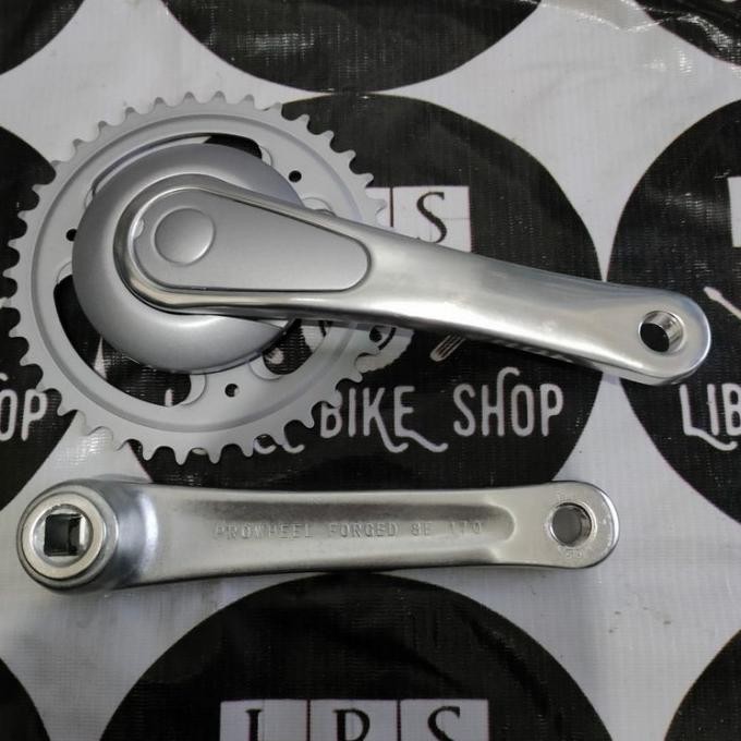Ready Stok Single Crank Prowheel A38 Forged 8E 38T Bash Guard Silver Alloy [Sale Terbatas]