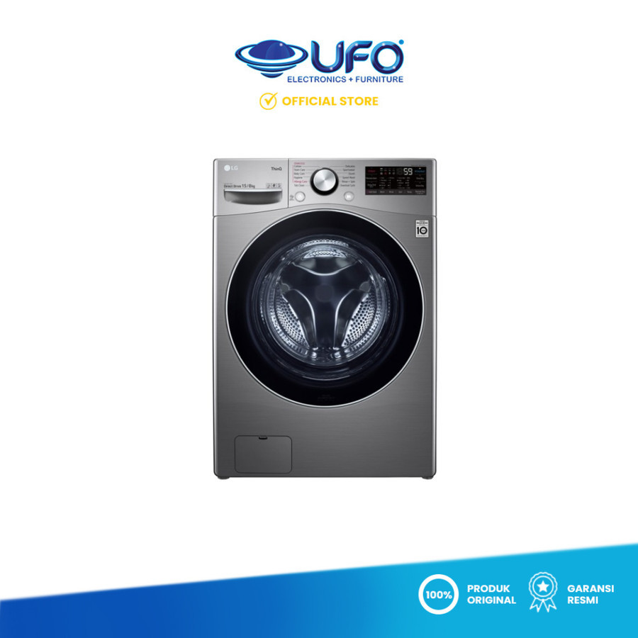 LG MESIN CUCI 1 TABUNG FRONT LOADING F2515RTGV 15 KG DRYER 8 KG
