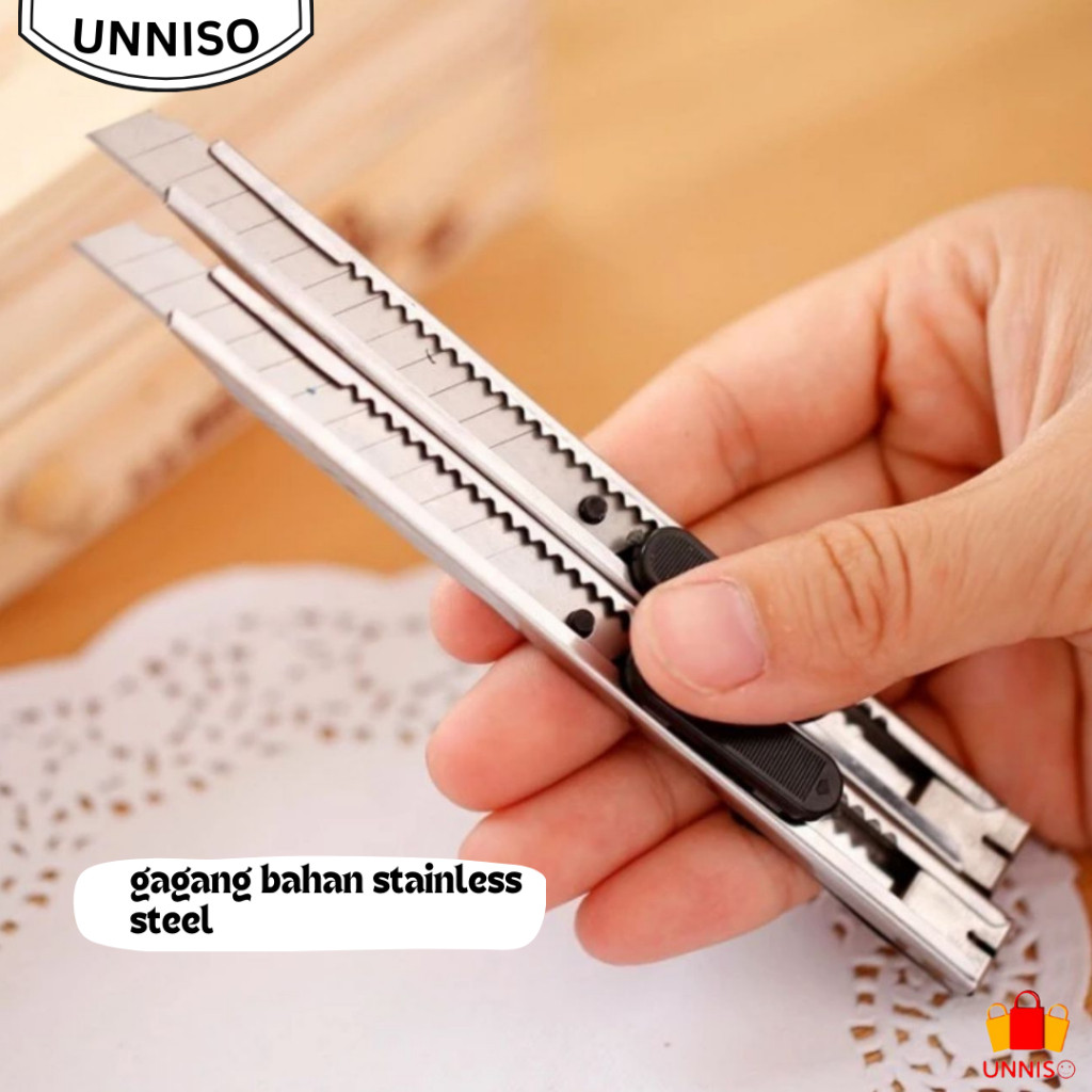 

UNNISO - Cutter Stainless Steel / Pisau Cutter Mini