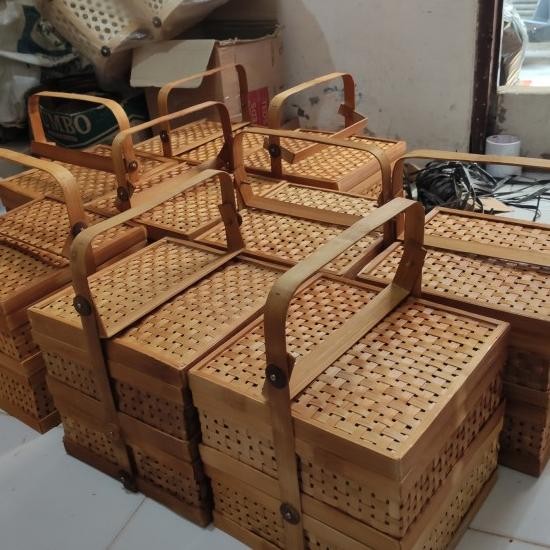 Rantang Bambu Kotak Susun 2