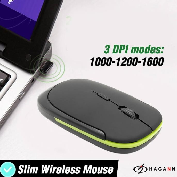 Mouse Wireless Laptop PC Tanpa Kabel Wireles USB Tipis Mini Slim Murah