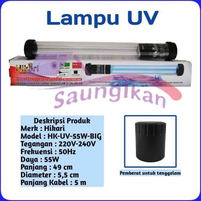 Lampu Uv Ultraviolet Chamber Kolam Hikari Hk Uv Lamp 55 W Big