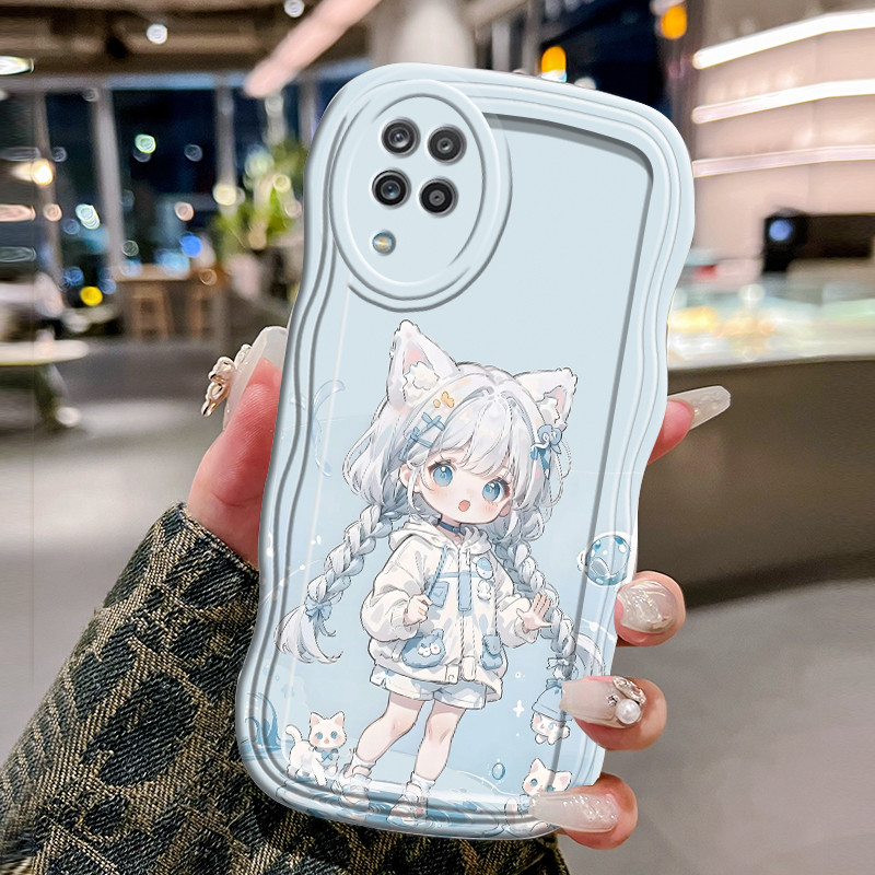 Casing Hp Untuk Samsung Galaxy A12 4G A12 5G M12 F12 Case penutup pelindung silikon HP telinga rubah