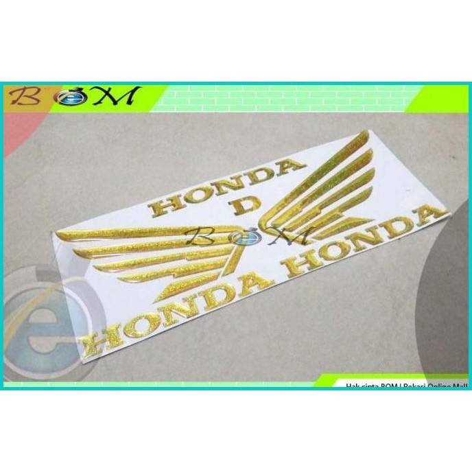 emblem logo lambang honda sayap gold emas mas glitter 140BZ4 limited