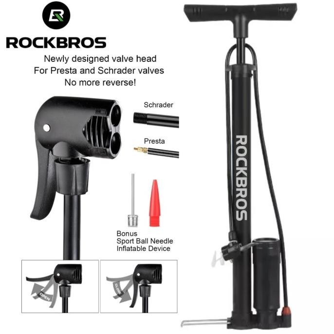 Pompa Sepeda Motor Mobil Rockbros GRATIS Adaptor dan Pentil Bola